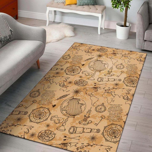 World Map 2 Area Rug Living Room Rug Home Decor Floor Decor VH3