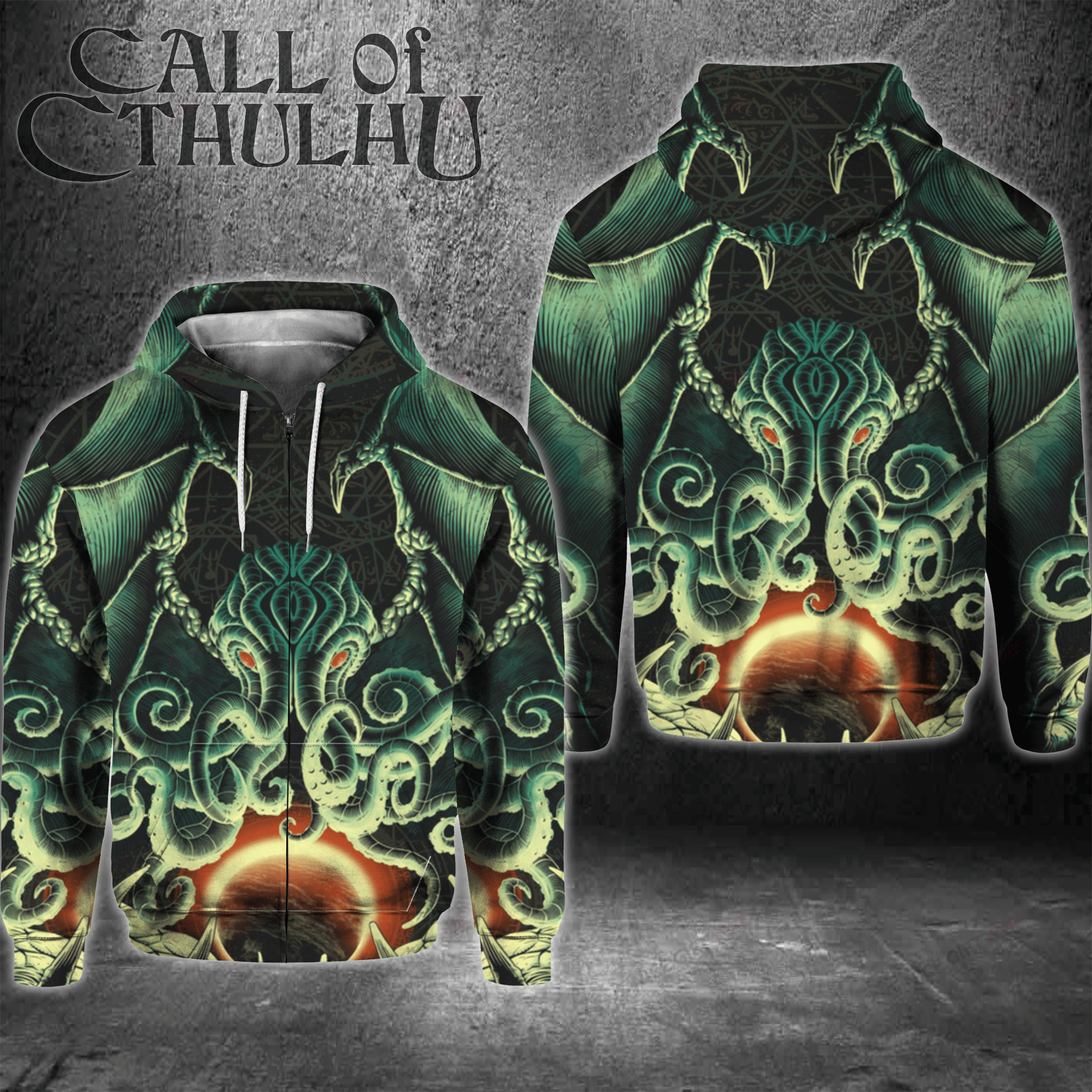 Cthulhu Zip Hoodie 3D 3Zh-R9H1