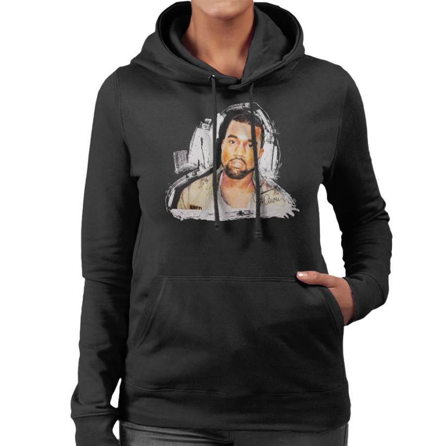 Sidney Maurer Original Portrait Of Kanye West Women’s Hooded Sweatshirt