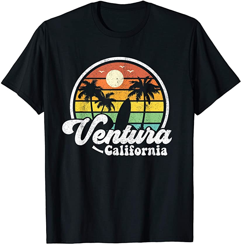 Vintage Ventura Beach California CA Surfing Retro Surf Gift T-Shirt