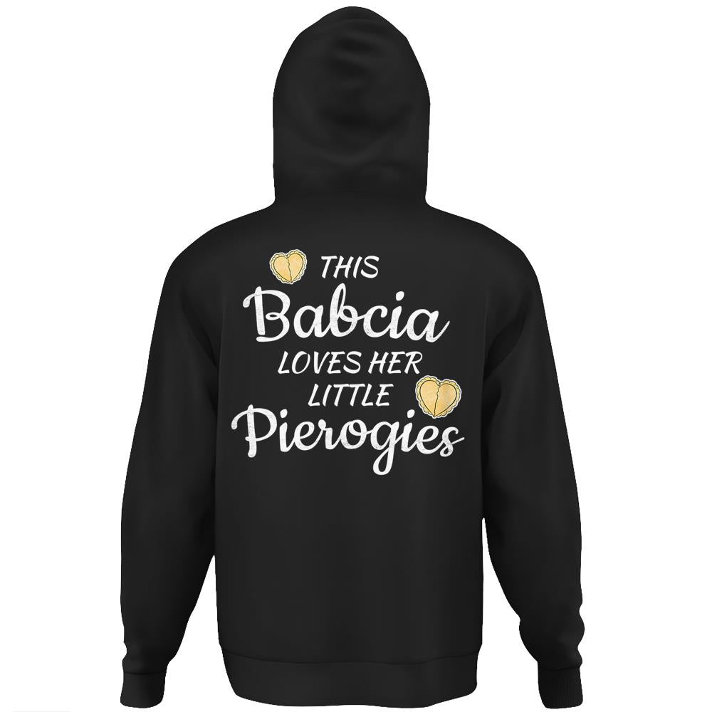 Womens Polish Babcia Grandma Loves Little Pierogies Mother’S Day Hoodie Print On Back