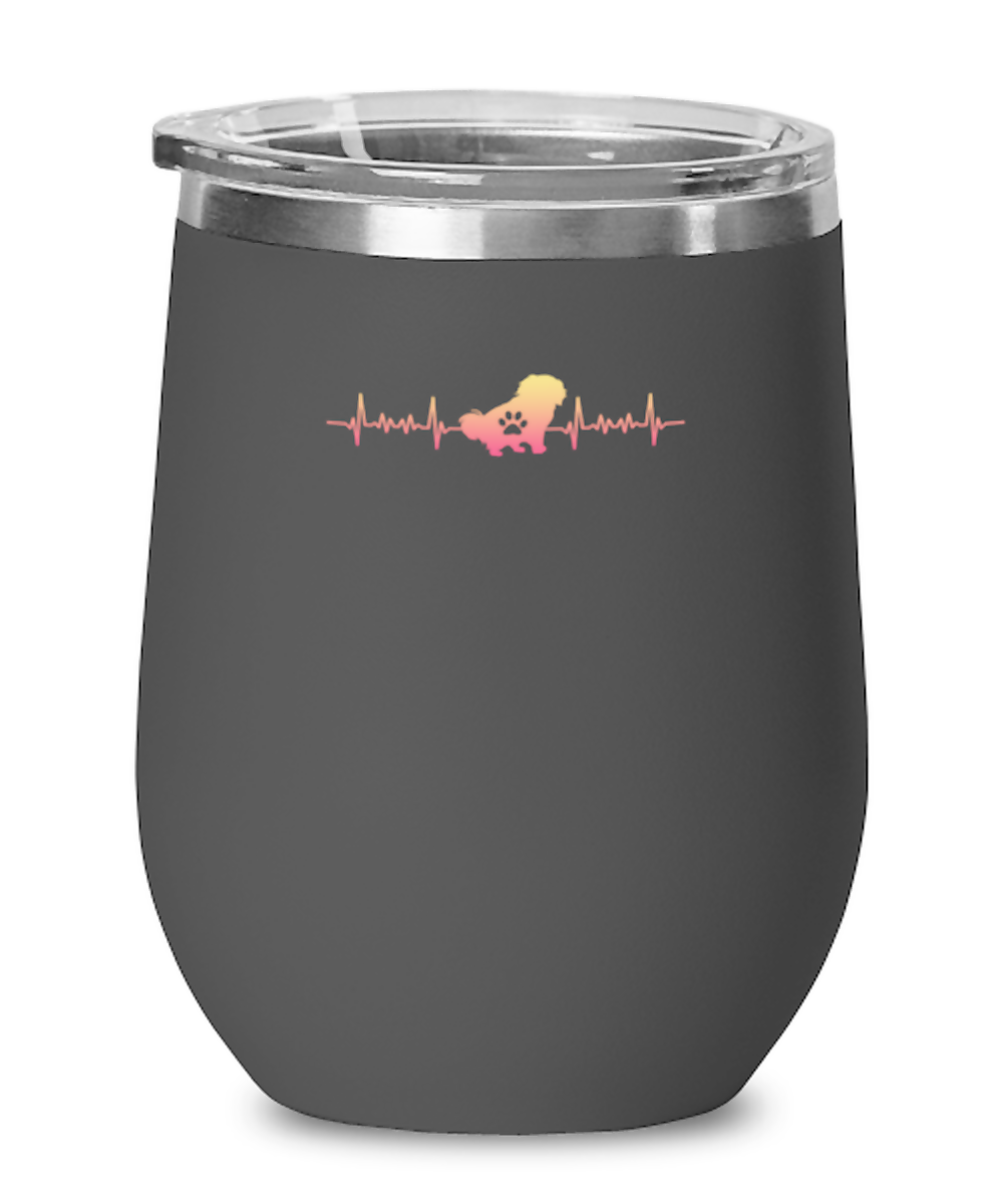 Wine Tumbler Stainless Steel Insulatedfunny Heartbeat Fur Dog Animal