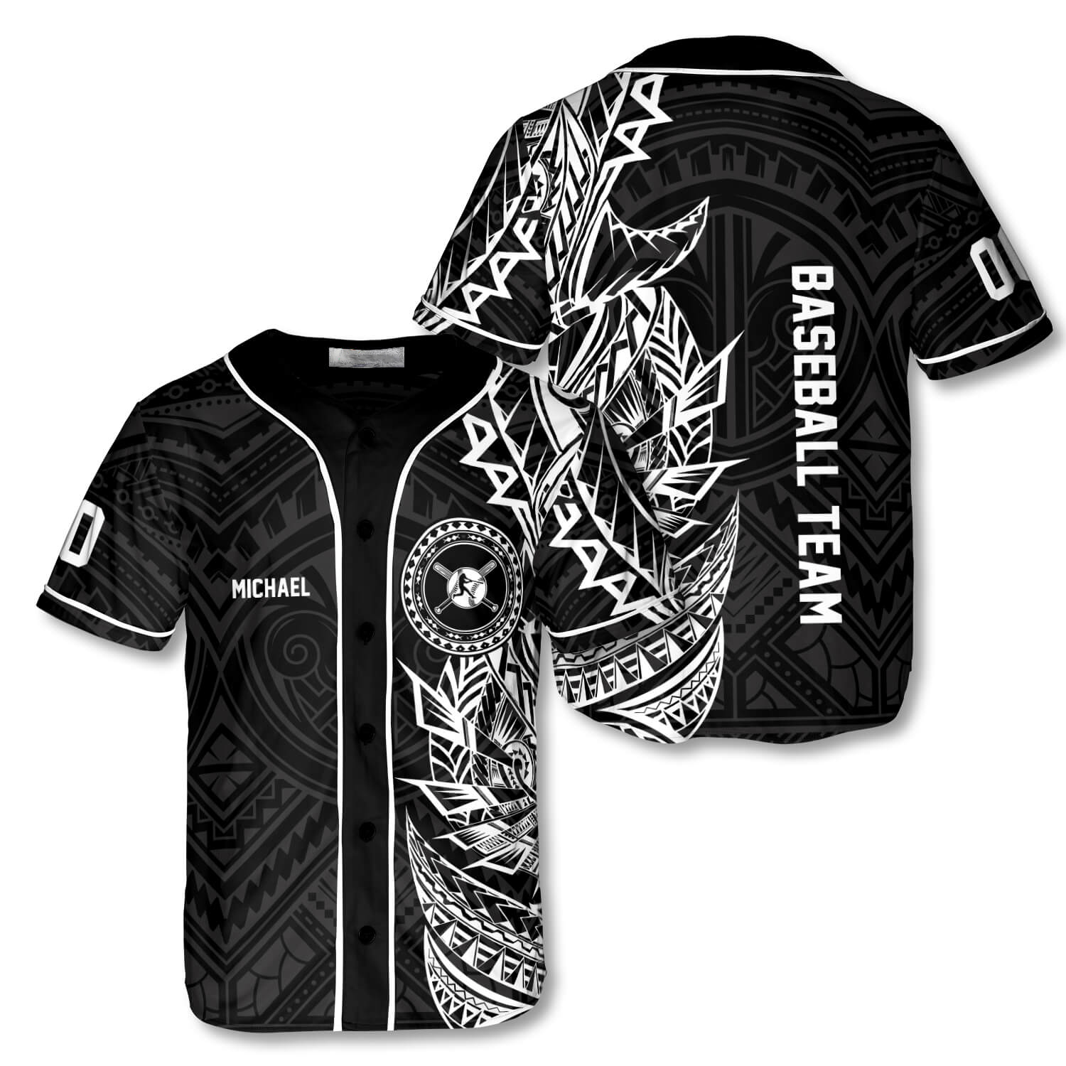 Athlete Bw Tribal Custom Baseball Jersey, Best Shirt For Baseball Lover, Gift For Men