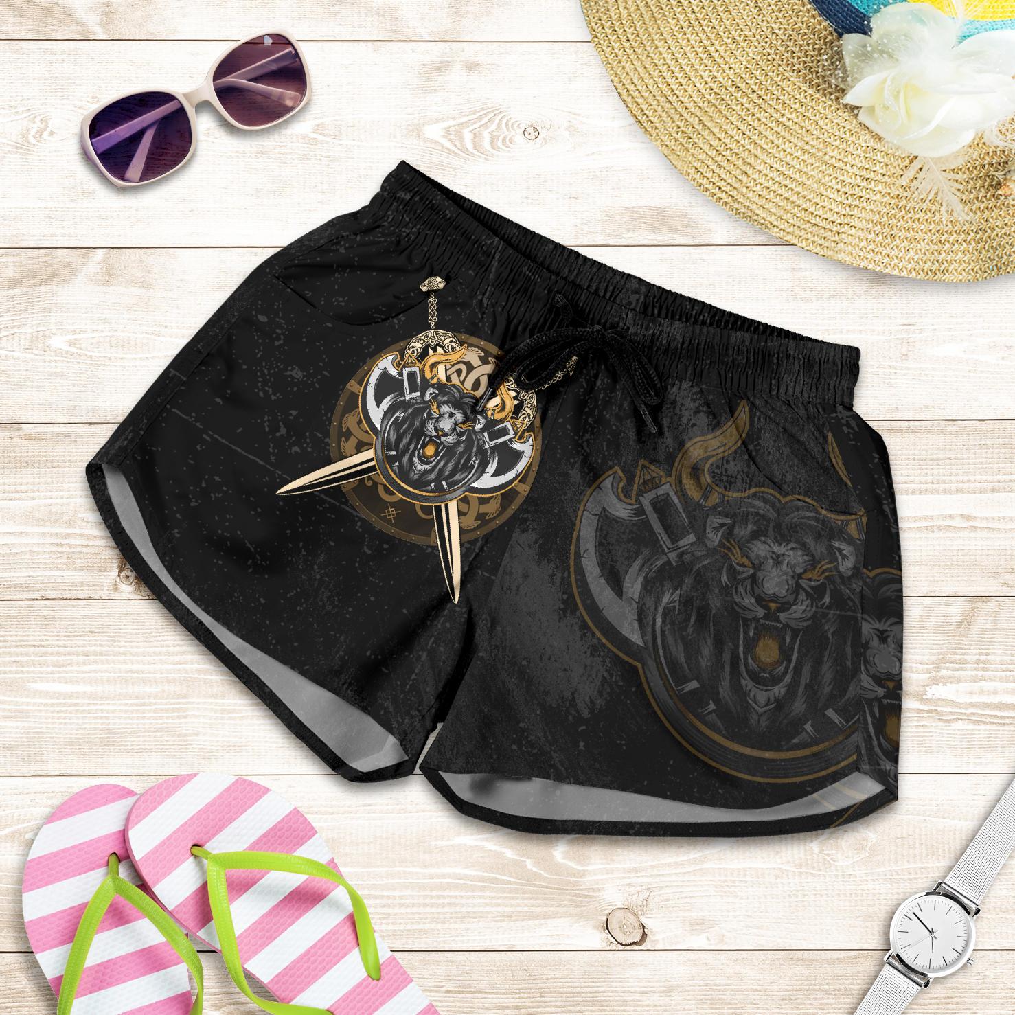 Viking All Over Print Women’s Shorts Lion A27