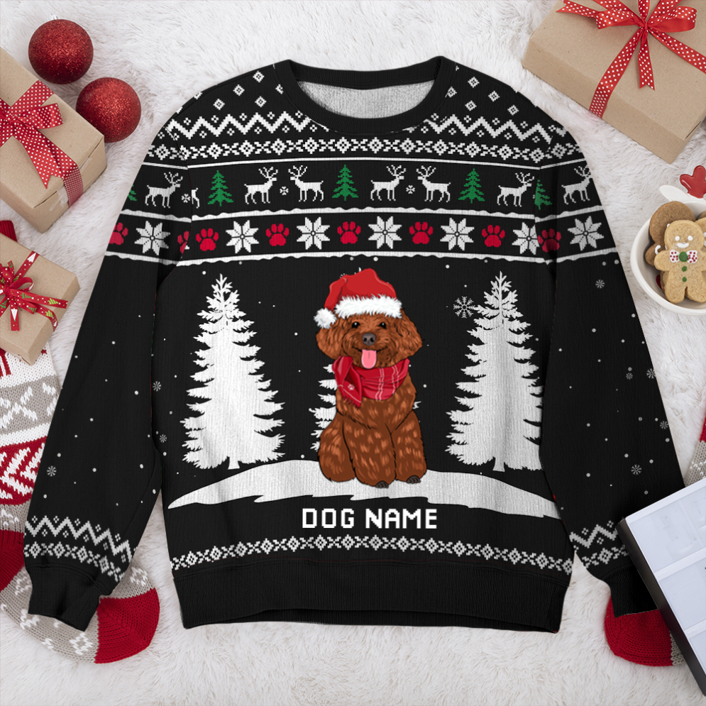 Toy Poodle Winter Dog Personalized Sweater, Dog Ugly Christmas Sweater