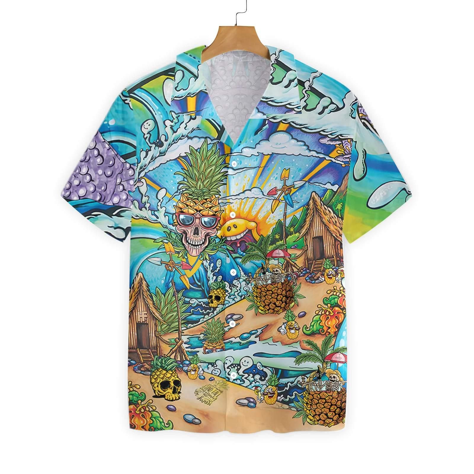 Pineapple Skull Beach 0212 Hawaii Shirt Ha31455