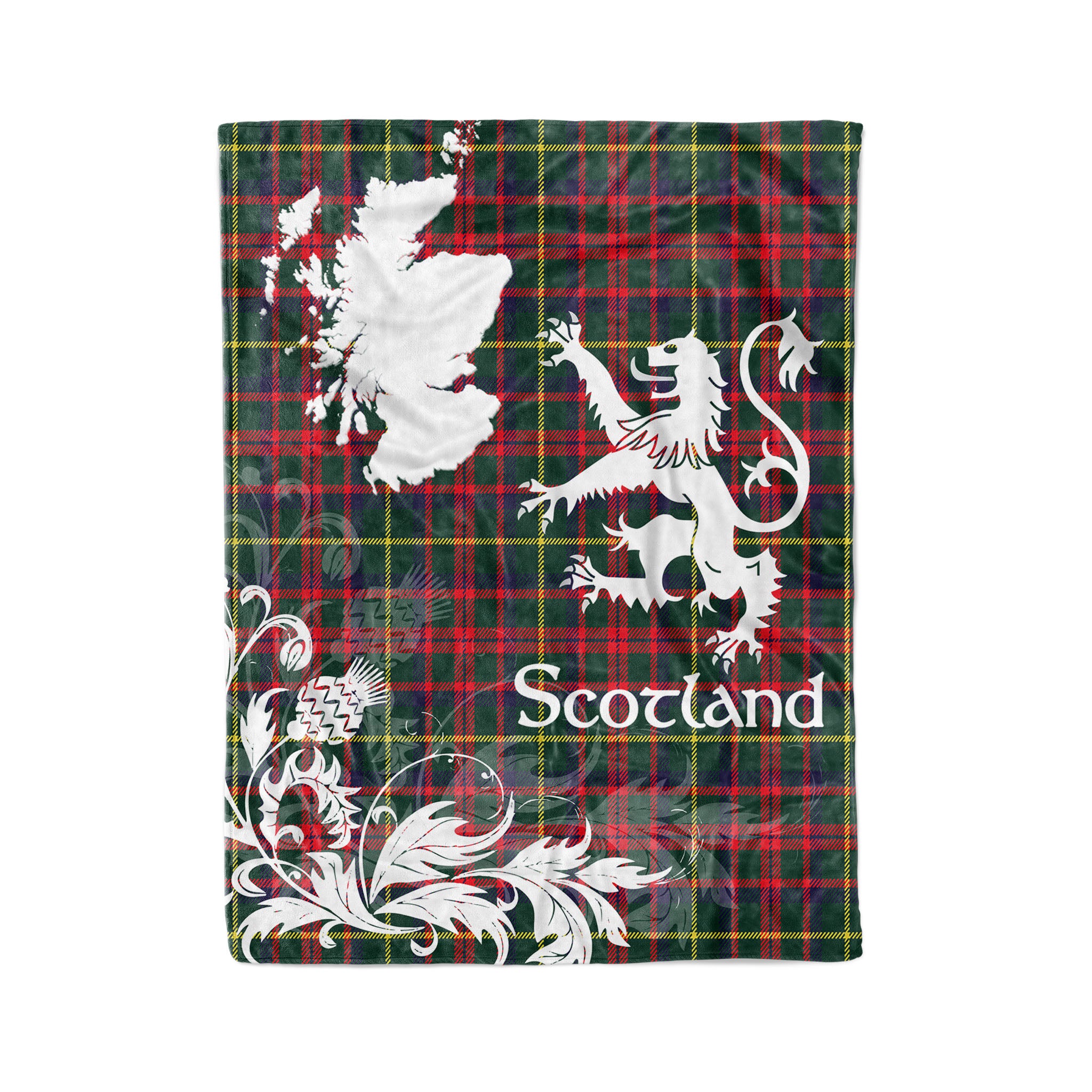 Tartan Plaid Fleece Blanket Tartan Blanket Thistle And Lion Scottish Clan Mackintosh Plaid Blanket