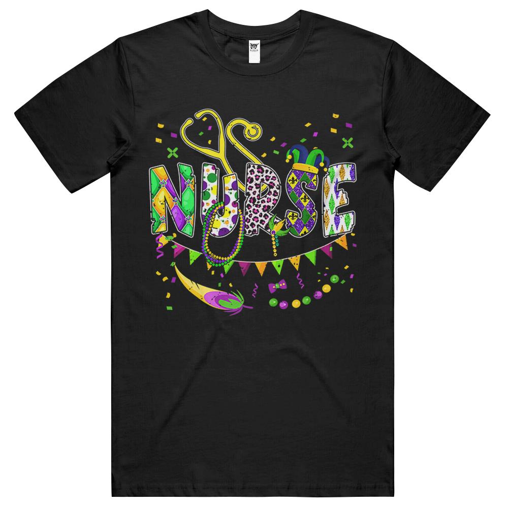 Nurse Mardi Gras Leopard Festival Party Lover Apparel T Shirts