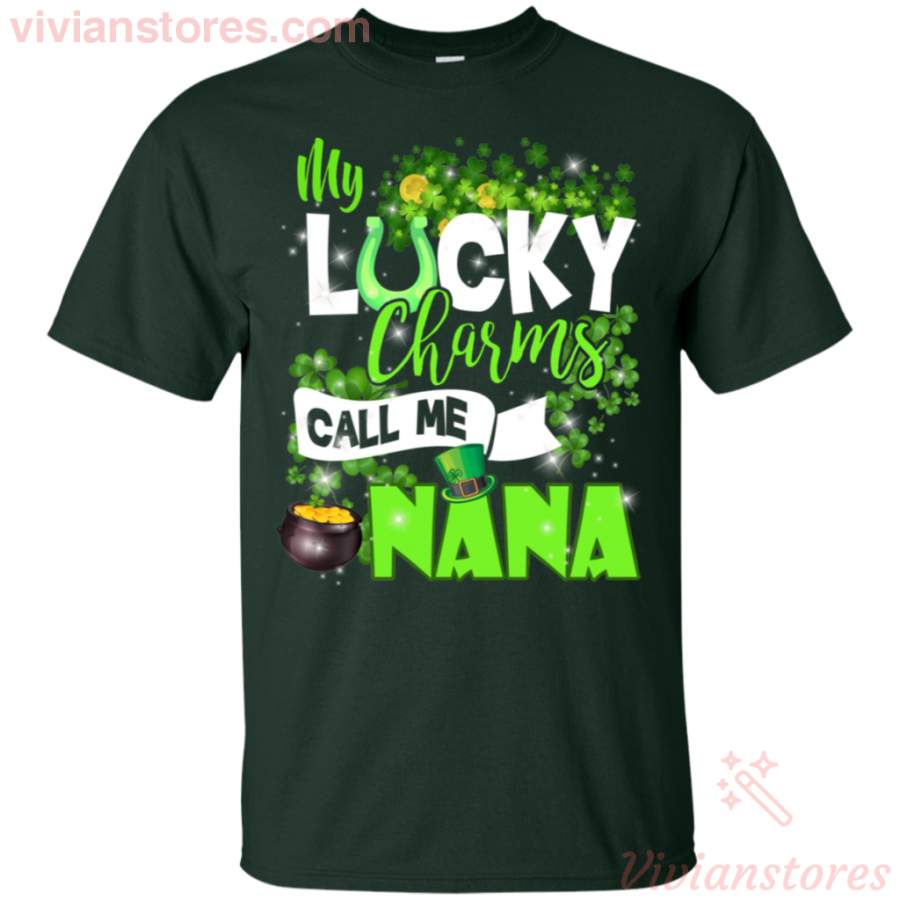 Lucky Charms Call Me Nana Shamrock St Patricks Day Shirt LT02