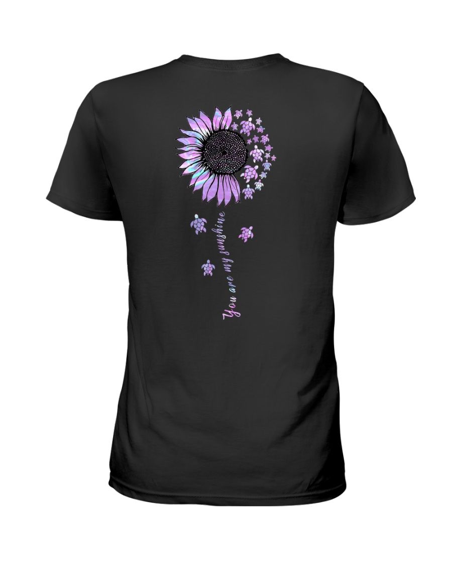 Turtle You Are My Sunshine Hologram 2 Sides Fb Ladies T-Shirt