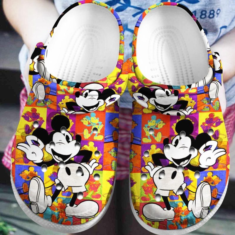 Colorful Mickey Mouse Crocband clogs