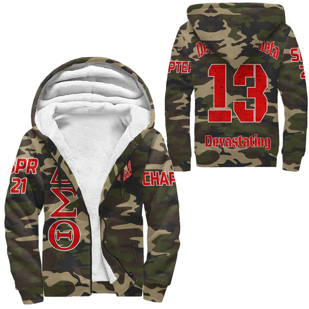 Sorority Hoodie – Personalized Delta Sigma Theta Camouflage Sherpa Hoodie