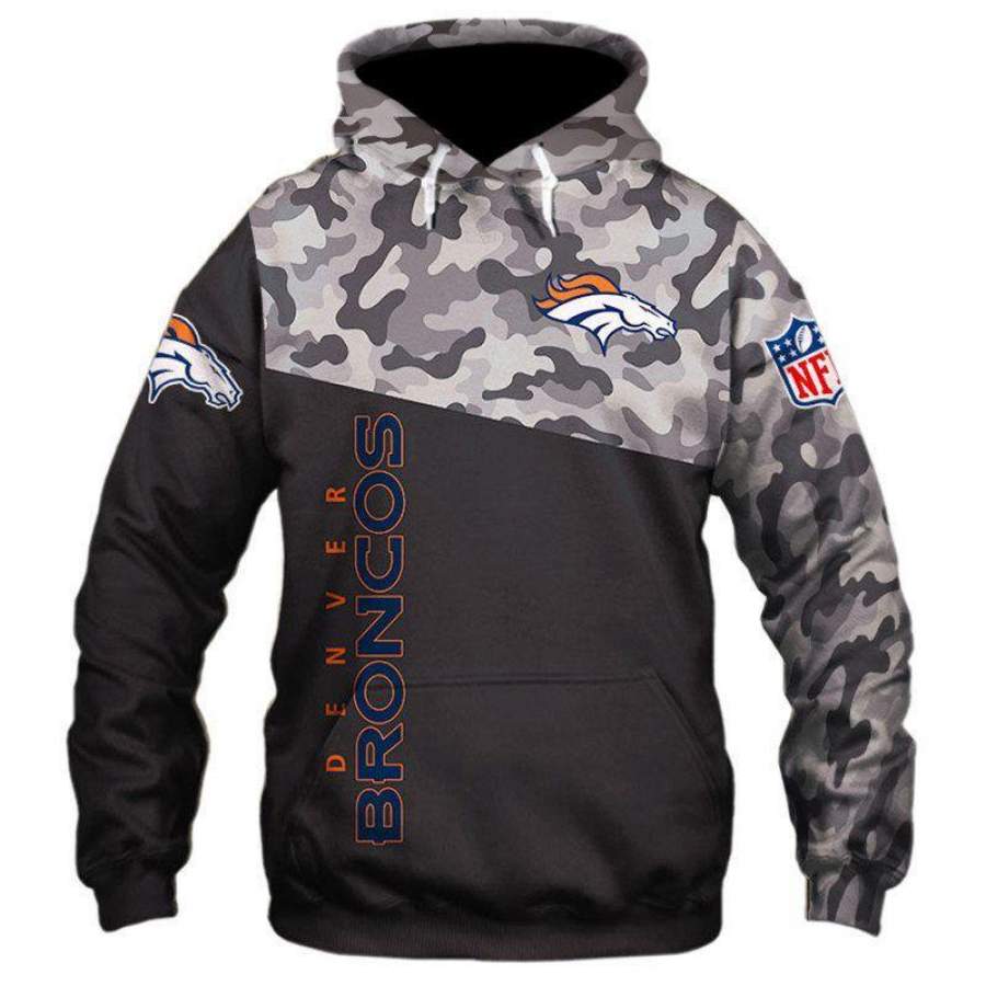 Denver Broncos Military Hoodie Unisex 3D All Over Print