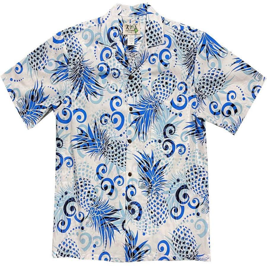 Pineapple Dream Blue Hawaiian Shirt