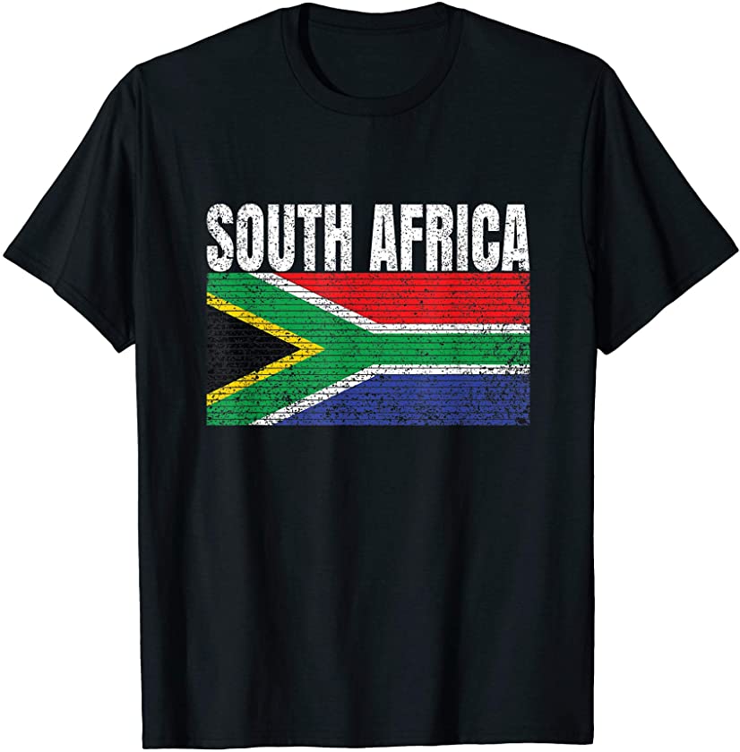 South Africa Flag Vintage South African Map Country Gift T-Shirt