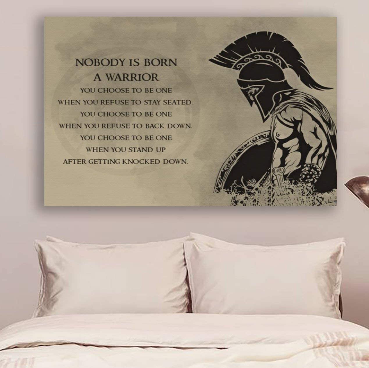 Cara Poster – Spartan Poster – Nobody Is Born A Warrior 2 – Wall Art – Home Decor- Wall Art – Home Decor