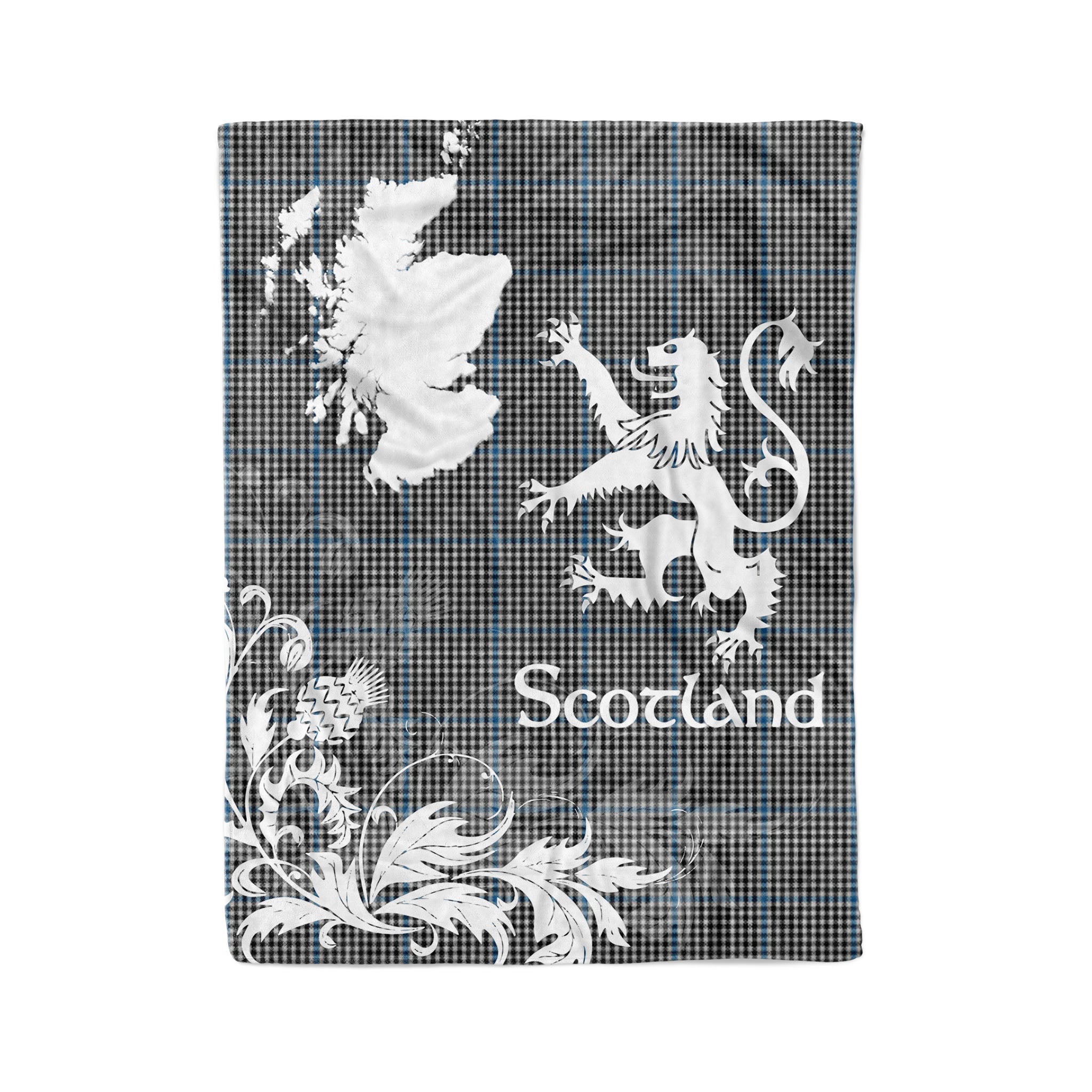 Tartan Plaid Fleece Blanket Tartan Blanket Thistle And Lion Scottish Clan Gladstone Hunting Plaid Blanket