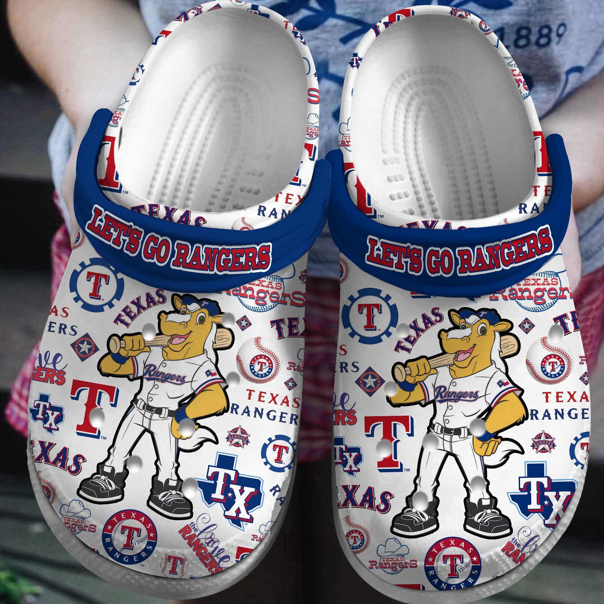 Texas Rangers MLB Sport Crocss Crocband Clogs Shoes Comfortable For Men Women and Kids