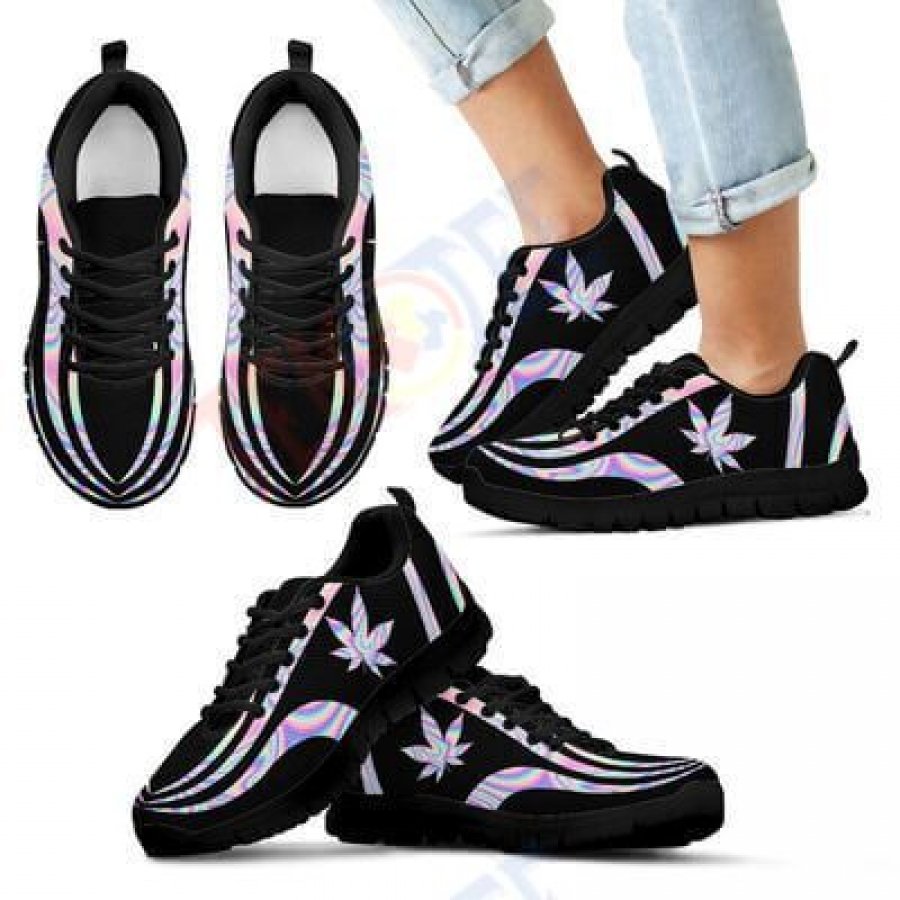 Mens Womens Cannabis Hologram Sneakers Cannabis Custom Sneakers Shoes TDT734