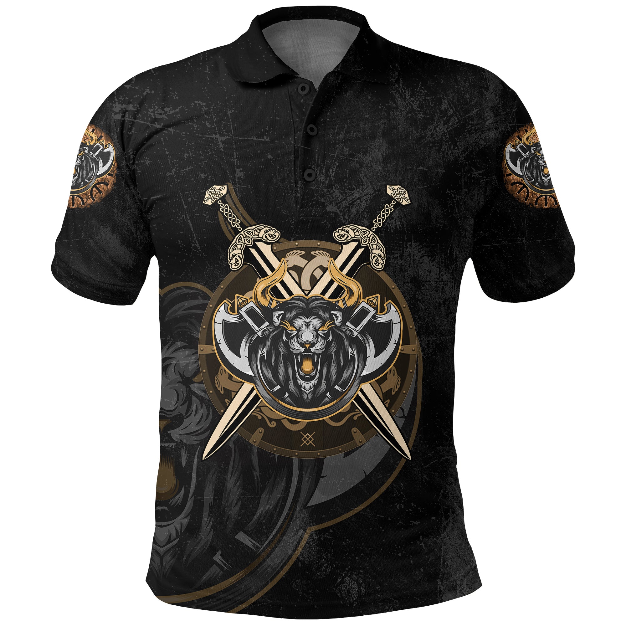 (Custom) Viking Style Polo Shirts – Viking Lion A27