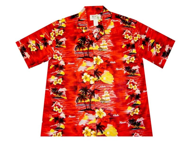 Sunset Red Yellow Unique Design Hawaii Shirt Ha111636