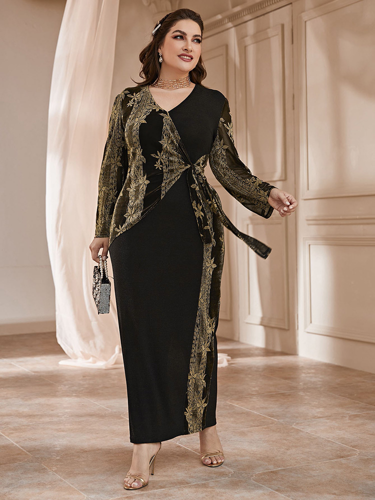 TOLEEN Women Plus Size Large Maxi Dresses 2022 Autumn Winter Long Sleeve Chic Elegant Muslim Turkish Party Evening Robe Clothing alx