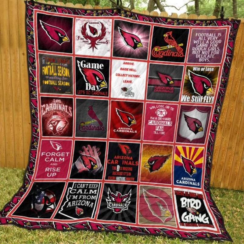 Arizona Cardinals 100% Cotton Fabric Quilt – Win or Lose We Still Fly! Quilt Blanket – Forget Calm and Rise Up! Quilt Blanket – Quilt Arizona Cardinals For Fans