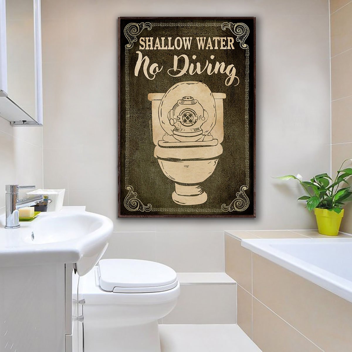 Scuba Diving Toilet Shallow Water Customized Poster Poster Art Design