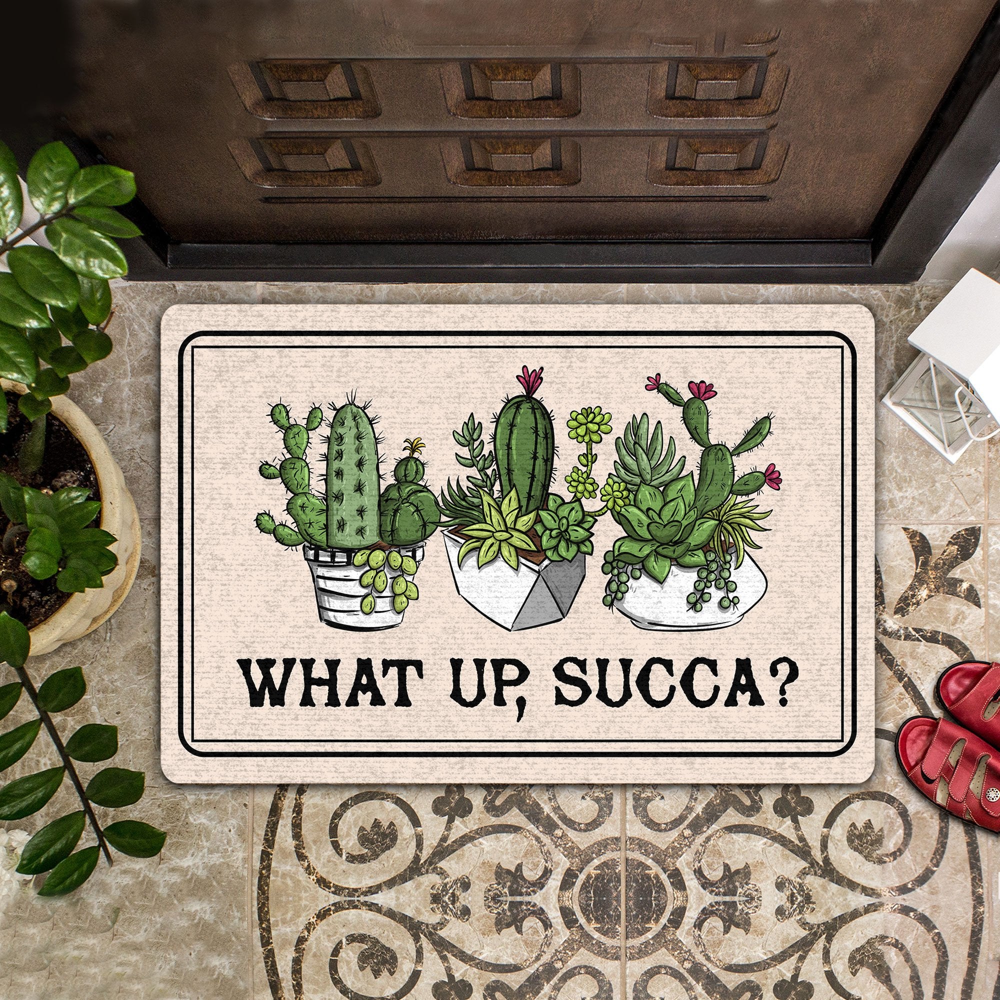 What Up Succa All Over Printing Doormat Pre2022