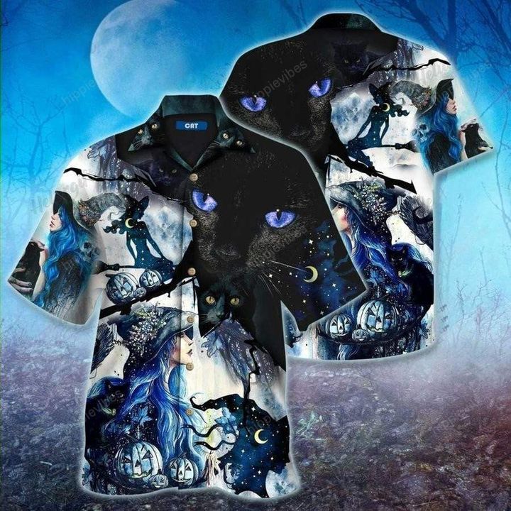 Witch Cat Mystery Halloween Hawaii Shirt For Men Women Ha62645