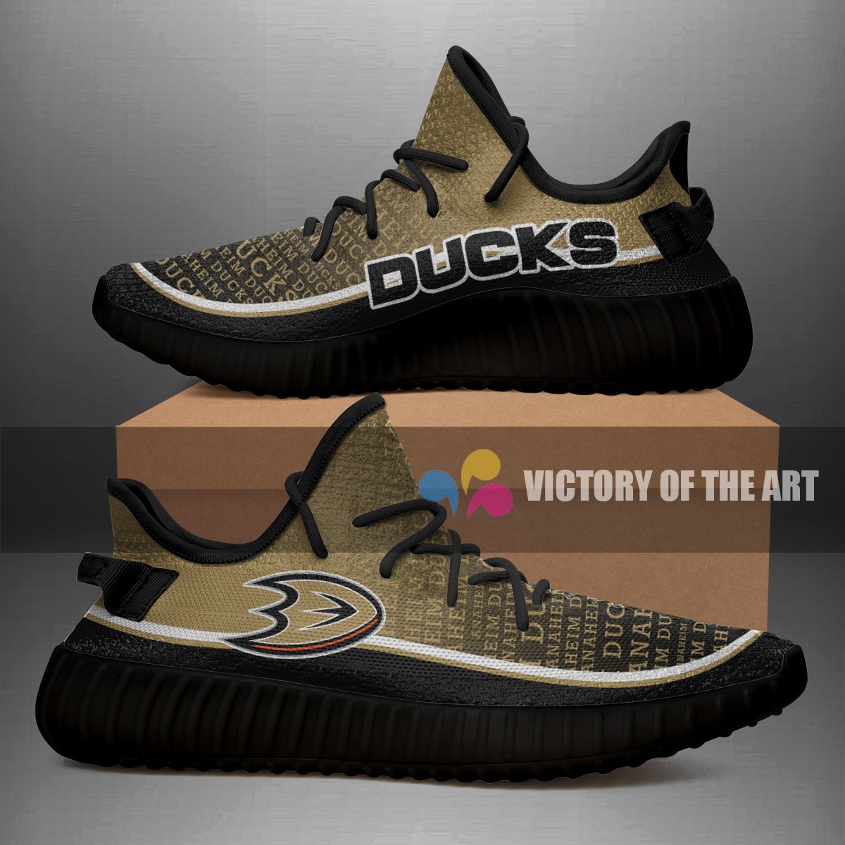 Words In Line Logo Anaheim Ducks Yeezy Shoes