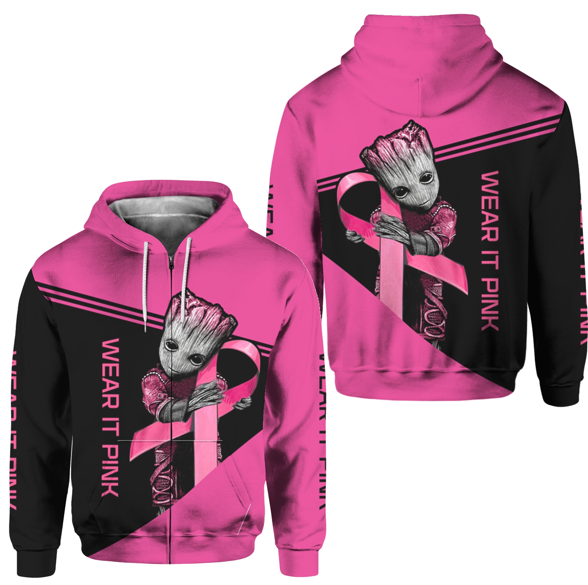 Breast Cancer Awareness Hoodie Full Print : Wear It Pink
