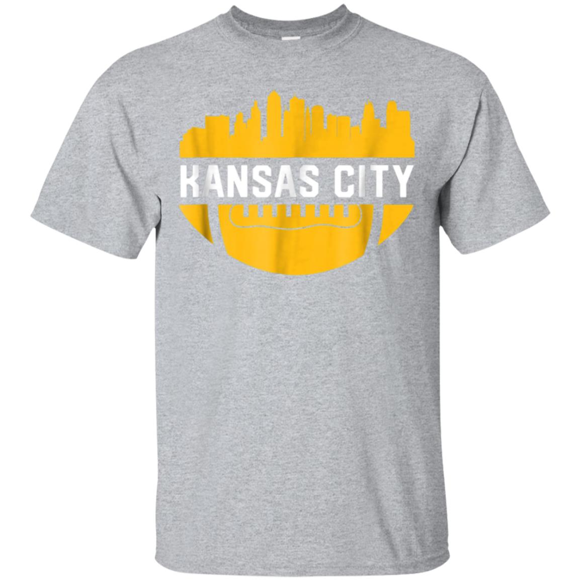 Vintage Downtown Kansas City MO Skyline Football T-Shirt