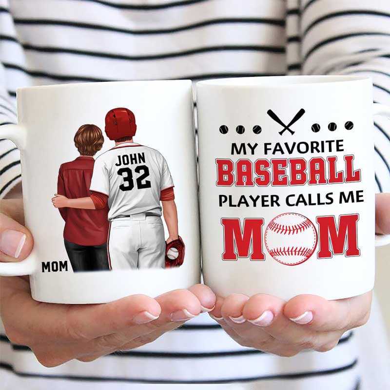 Favorite Baseball Player Calls Me Mom Dad Personalized Coffee Mug