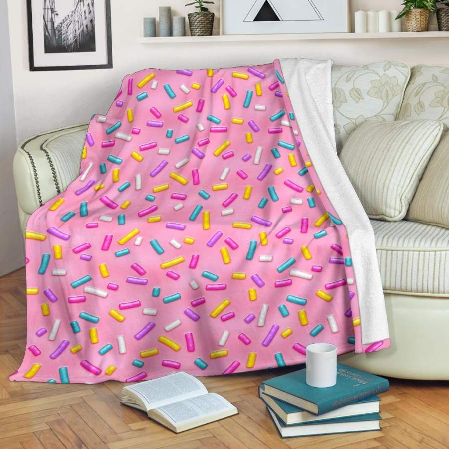 Pink Candy Pattern Print Blanket