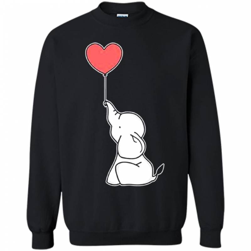 Check Out This Awesome Cute Baby Elephant With Heart Balloon Love – Sweatshirt