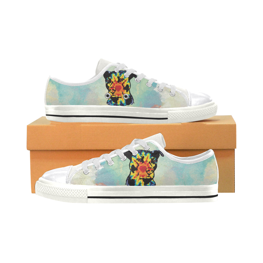 Pit Bull Pop Art No.1 White Women’s Classic Canvas Shoes