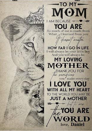 Lion Poster-My Loving Mother-Gift for Mother