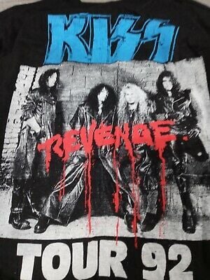 Vintage Kiss Band T-shirt Revenge Concert Tour 2side ’92 M Ultra Rare 8265