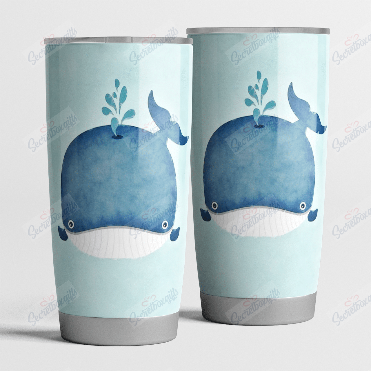 Personalized Whale Fish Cute Nc1411845Cl Stainless Steel Tumbler Customize Name, Text, Number