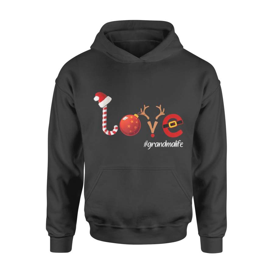 Christmas Love #Grandmalife Grandma Life Santa Funny Gift T-Shirt – Standard Hoodie