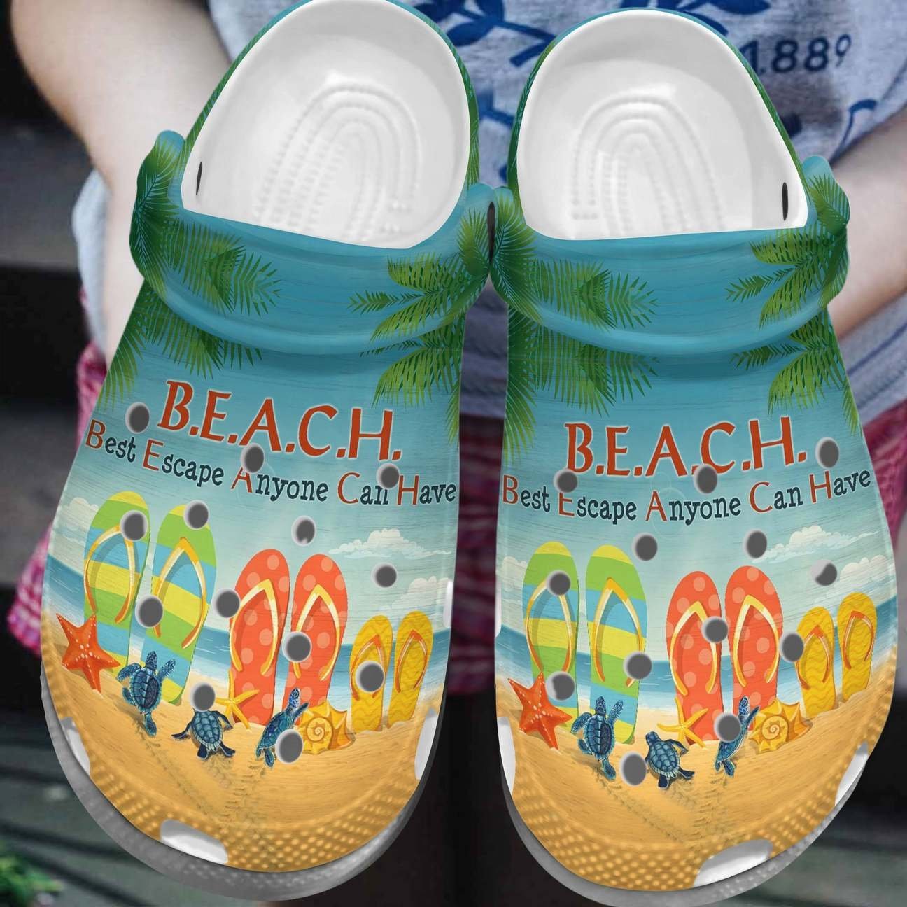 Beach Personalized Clog, Custom Name, Text, Color, Number Fashion Style For Women, Men, Kid, Print 3D Best Escape Anyone Can Have