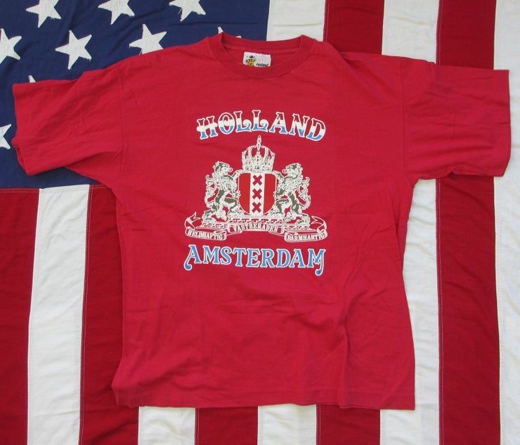 Vintage 1980 S Amsterdam Holland City Crest Graphic Shirt