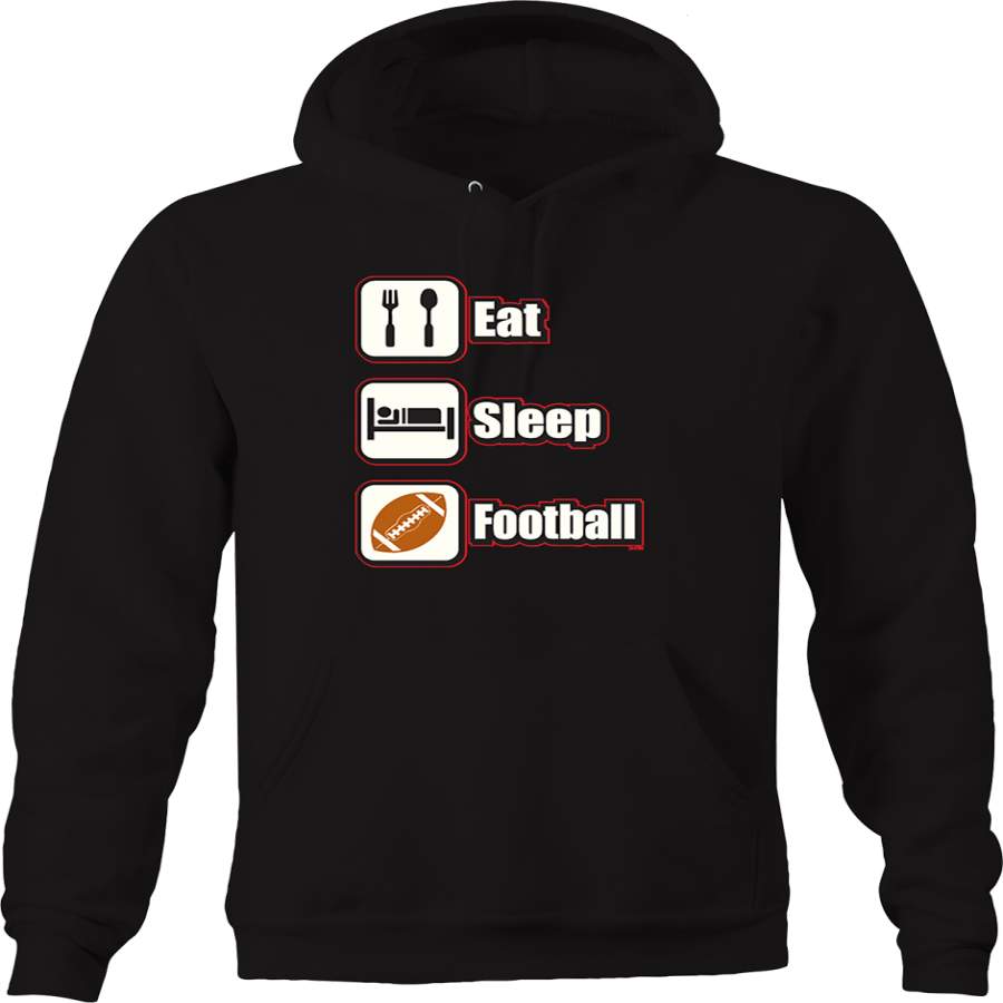 Eat Sleep Football Sports Athlete Touchdown Tackle Champion Win Hoodie