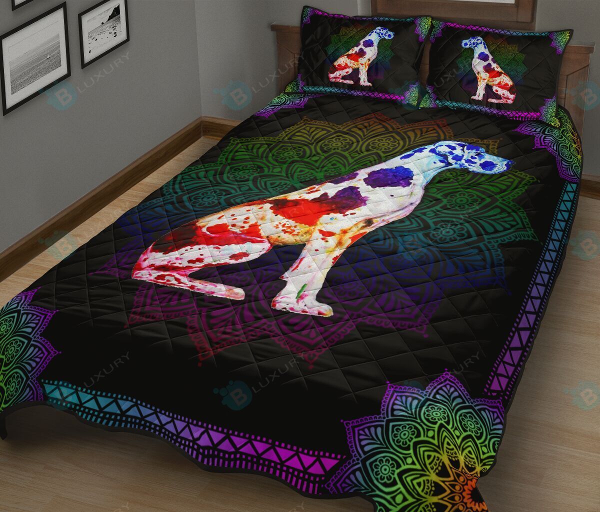 LOVE GREAT DANE  QUILT BED SET TNNGRD29042002