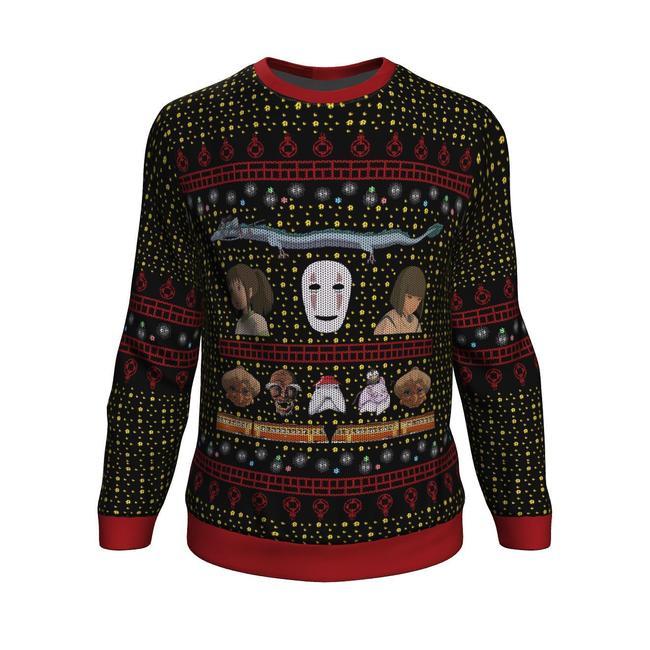 STUDIO GHIBLI NO FACE SPIRITED AWAY PREMIUM UGLY CHRISTMAS SWEATER – AMAZING GIFT IDEA – THANKSGIVING GIFT