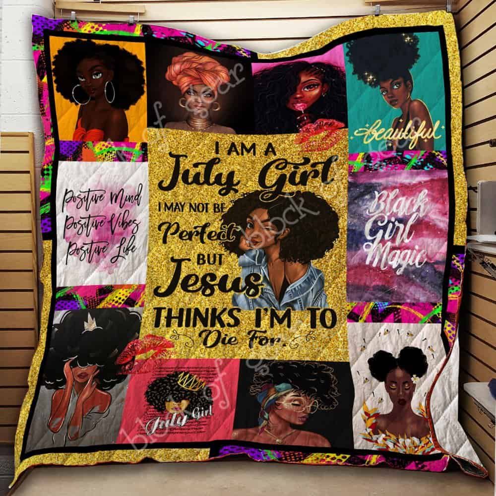 July Girl Black Queen CL2100288MDQ Quilt Blanket