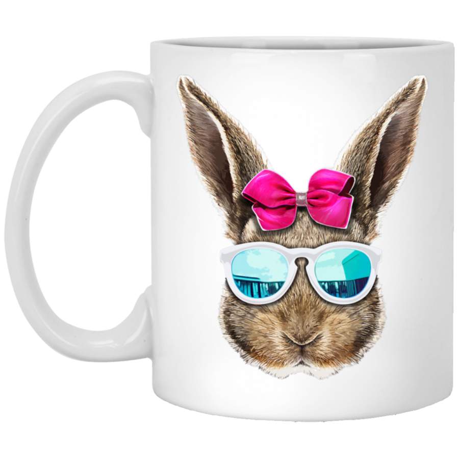 Easter Bunny Costume Face Easter Day Rabbit Ear Gift Girls 11oz 15oz White Mug Happy Easter Day Funny Colors Eggs Bunny Ears Peeps Cute