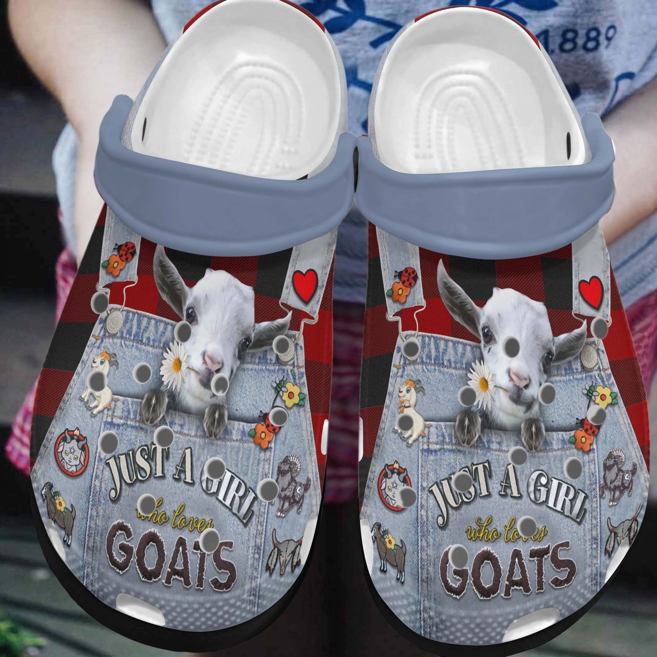 Goat Personalized Clog, Custom Name, Text, Color, Number Fashion Style For Women, Men, Kid, Print 3D Love Goats