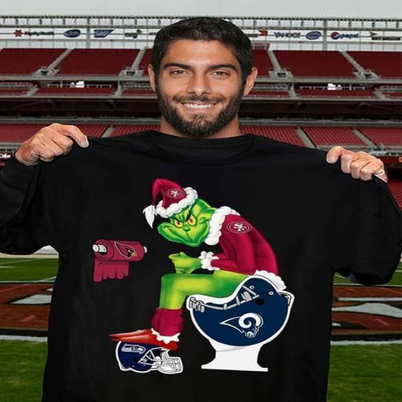 San Francisco 49Ers Grinch Los Angeles Rams Toilet Seattle Seahawks Helmet T Shirt